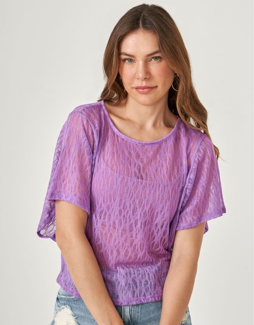 Blusa Nive Decote Canoa - Lilas