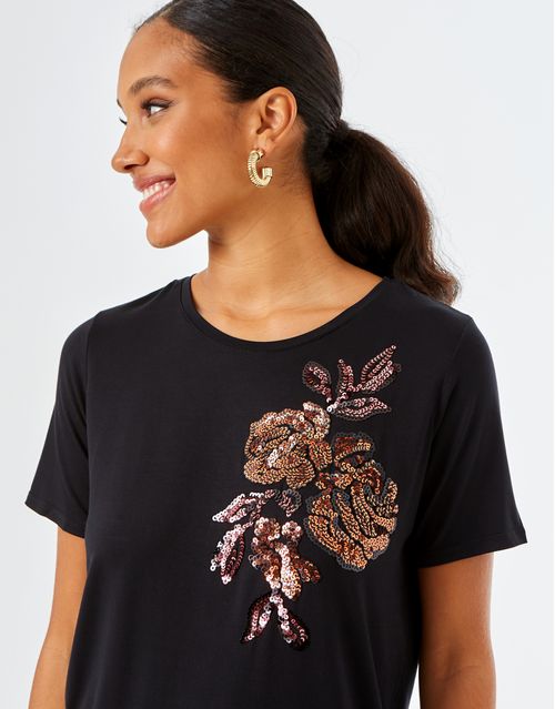 T-Shirt Rose - Preto