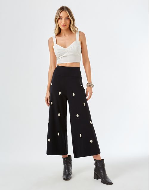 Cropped Pesponto Contrastante - Off White