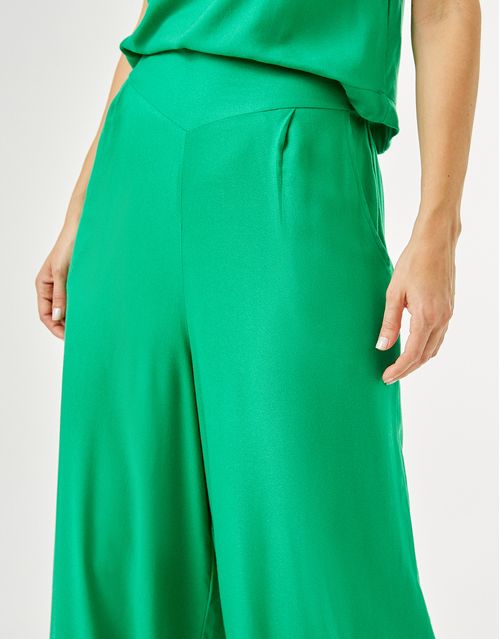 Calça Pantalona Pala Geométrica - Verde Bandeira