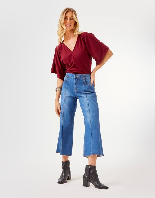 Calça Cropped Jeans Vivo - Denim Medio