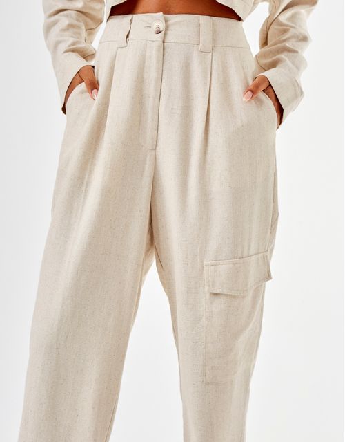 Calça Cargo Linen - Natural