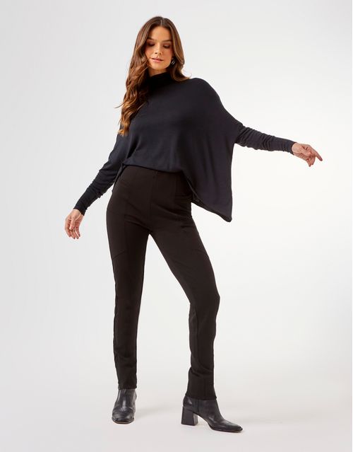 Calça Legging Recortes - Preto