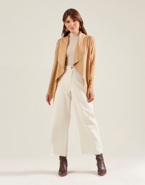 Sobreposto Suede Pontas - Camel