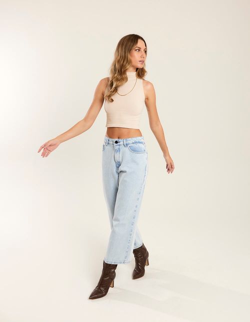 Calça Pantacourt Jeans Five Pockets - Denim Claro
