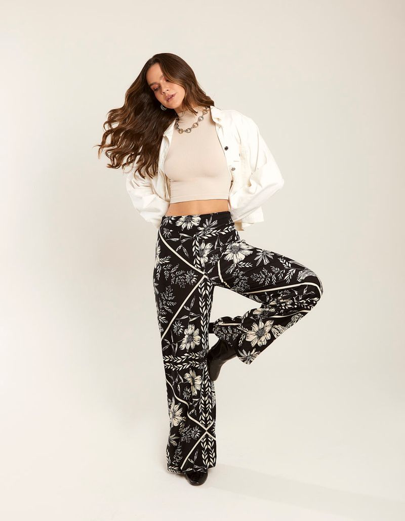 Calça store flare floral