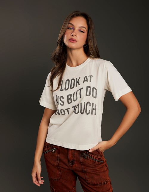T-Shirt Alongada Silk - Off White
