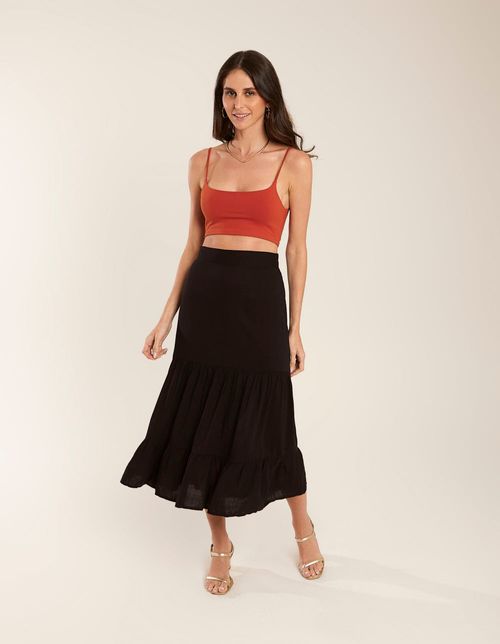 Saia Midi Marias - Preto