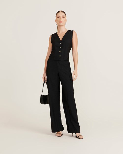 Calça Cargo Botões - Preto