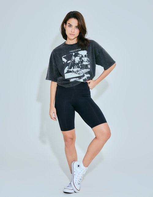 T-Shirt Boyfriend - Cinza Escuro