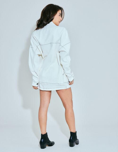 Jaqueta Sarja Alongada - Off White