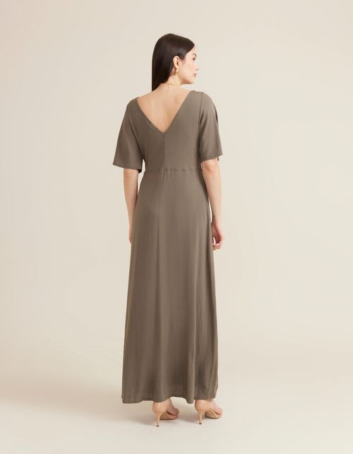 Vestido Longo Botões - Verde Oliva