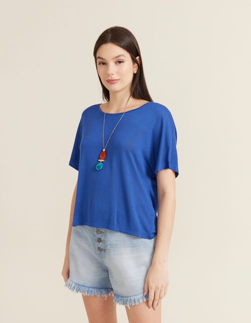 Blusa Ampla Tricot - Azul Estelar