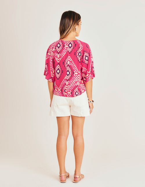 Blusa Estampada Eduarda - Rosa