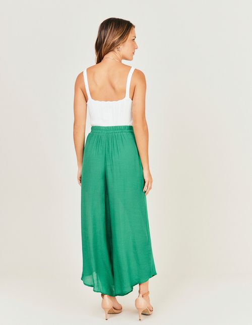 Calça Pantacourt Fraldada - Verde Bandeira