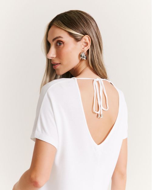 Blusa Ampla Decote Canoa - Off White