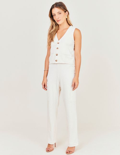 Calça Linen Bolsos - Areia