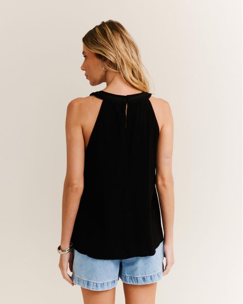 Blusa Decote Canoa - Preto