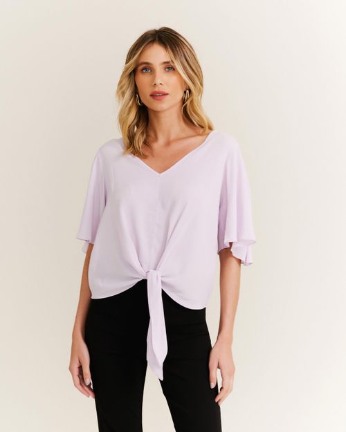 Blusa Detalhe Nó Frente - Lilas