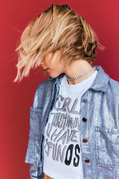 Cropped Silk Girls Just - Branco