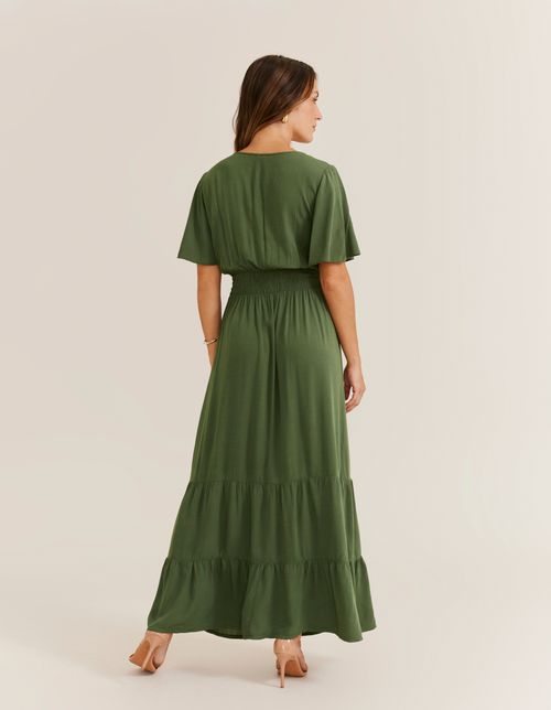 Vestido Longo Marias - Verde Oliva