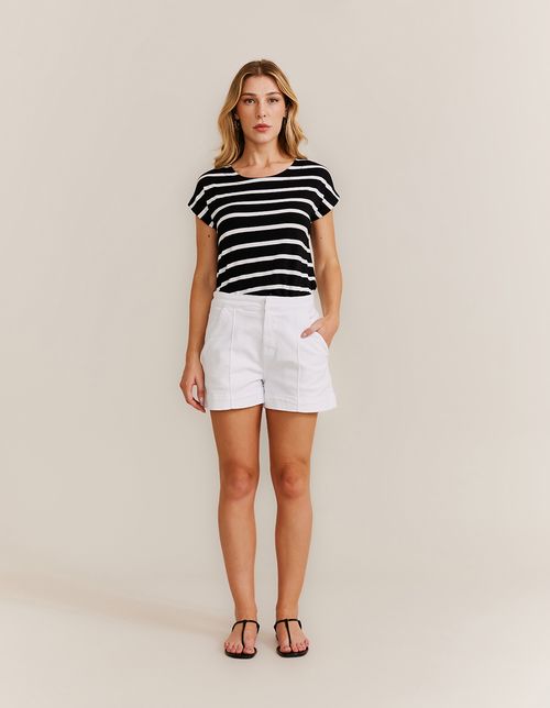 Short Alfaiataria Bolsos - Branco