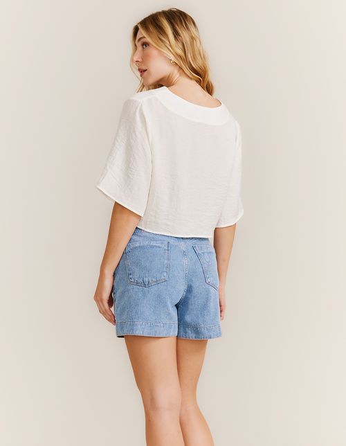 Blusa Ampla Manga 3/4 - Off White