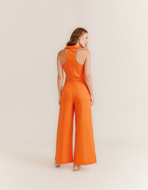 Calça Alfaiataria Pantalona - Laranja