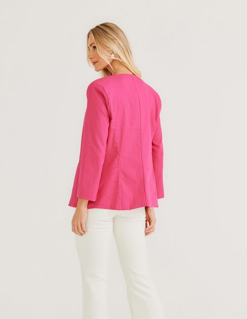Blazer Acinturado Botão - Pink