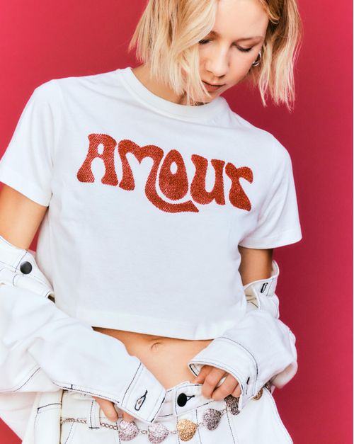 T-Shirt Silk Amour - Off White