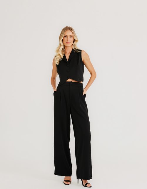 Calça Reta Alfaiataria - Preto