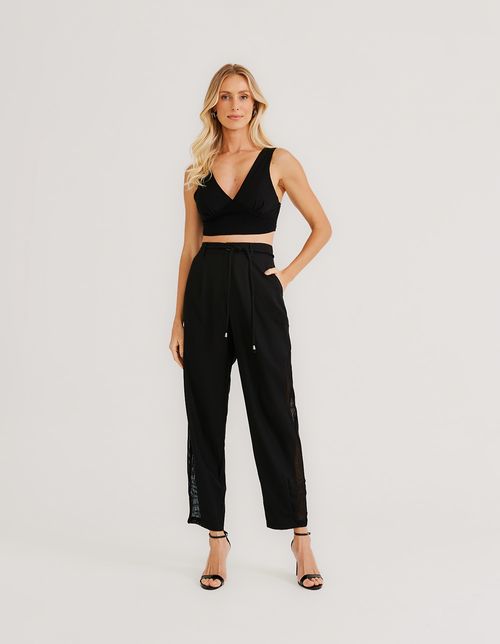 Top Detalhe Laise - Preto