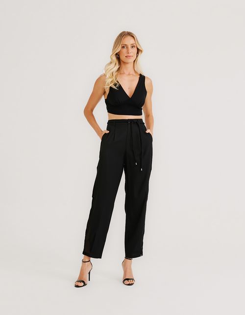 Calça Detalhe Laise - Preto