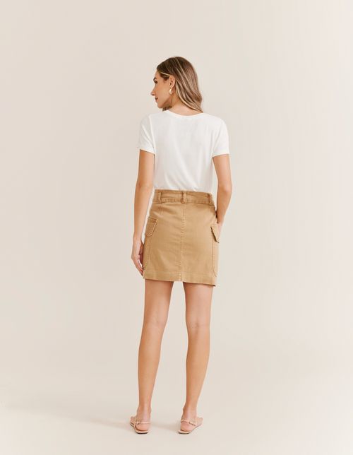 Saia Cargo Botões - Chino