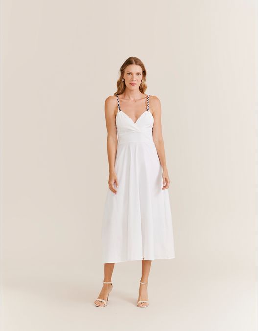 Vestido Longo Amarração Costas - Off White