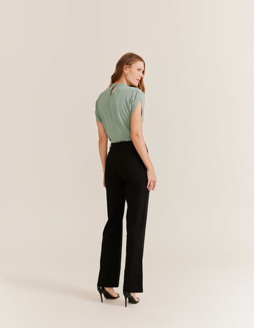 Calça Detalhe Fenda - Preto