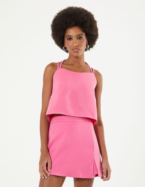 Blusa Cropped Cava Americana - Rosa