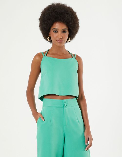 Blusa Cropped Cava Americana - Verde