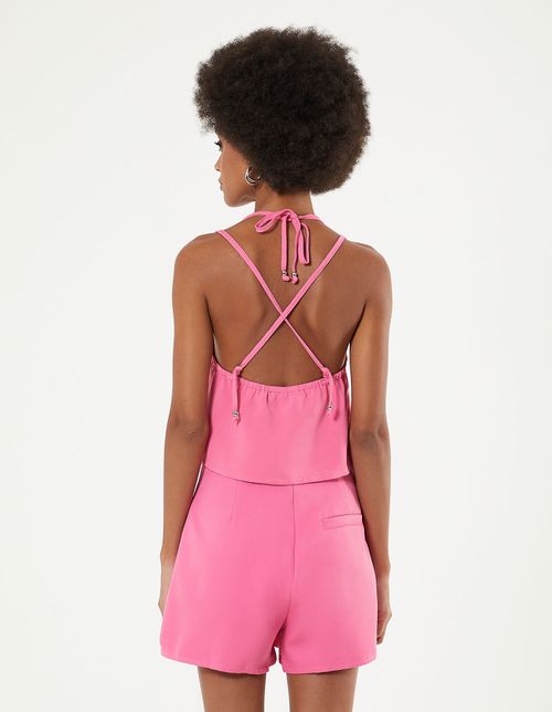 Blusa Cropped Cava Americana - Rosa
