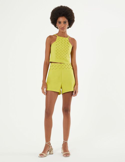 Short Cós Entrelaçado - Verde Lima