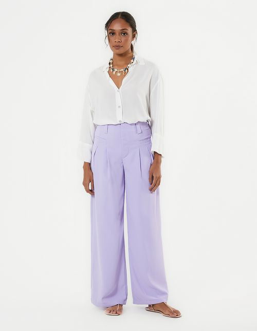 Calça Alfaiataria Pregas - Lilas