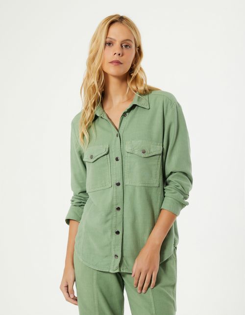 Camisa Bolsos Botões - Verde Amsterda