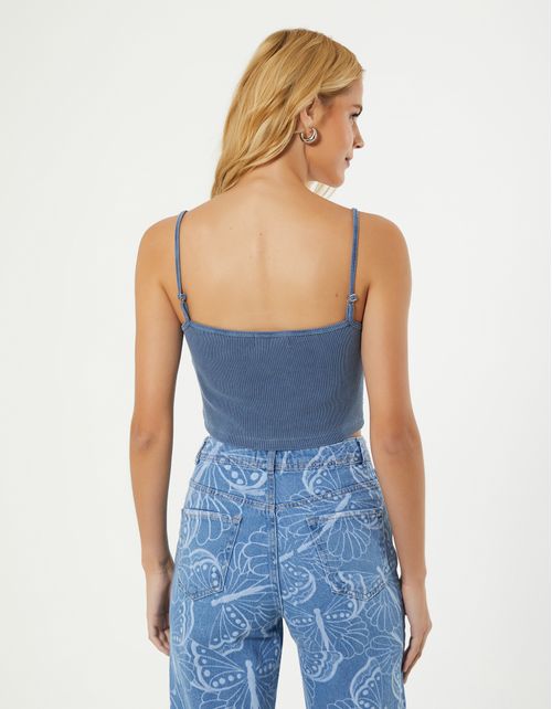 Top Corset Ribana Stone - Azul Denim