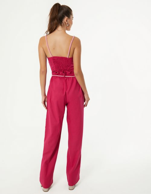 Calça Clochard Cinto Corda - Pink