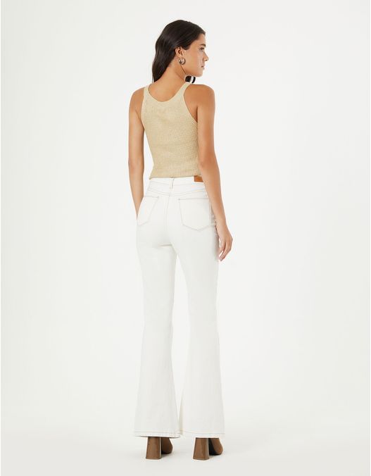 Calça Flare White Jeans - Off White
