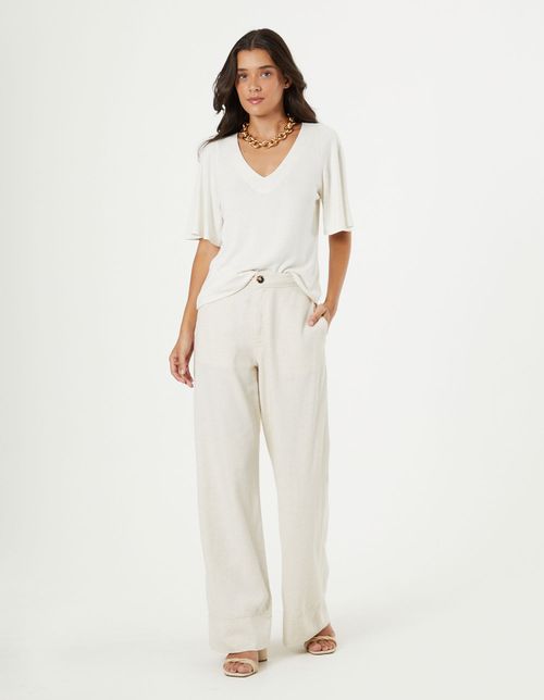 Calça Sarja Linen - Areia