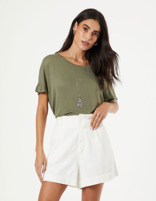 Blusa Ampla Tricot - Verde Oliva