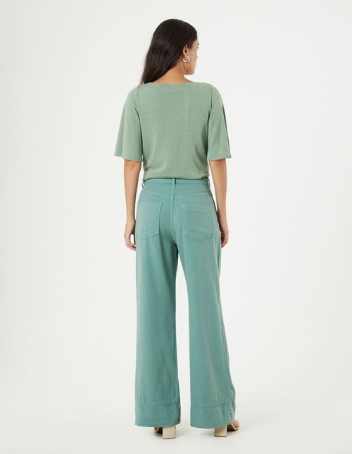 Calça Sarja Linen - Verde Amsterda