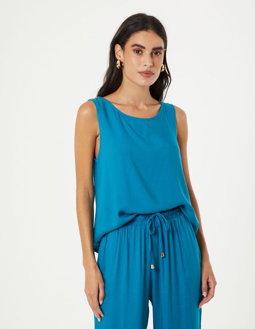 Blusa Alça Botões - Blue Ocean