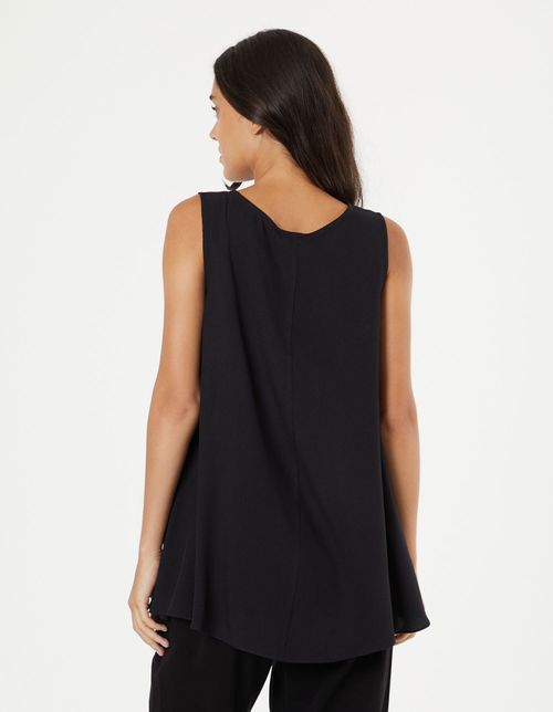 Blusa Sem Manga Ampla - Preto